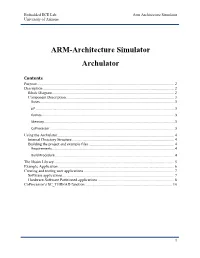 ARM-Architecture Simulator Archulator