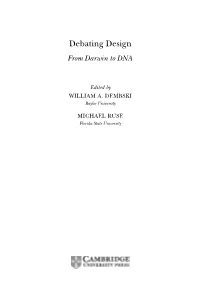 Debating Design: from Darwin To