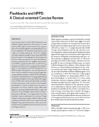 Flashbacks and HPPD: a Clinical-Oriented Concise Review