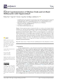 Hybrid Copolymerization of Ethylene Oxide and Tert-Butyl Methacrylate with Organocatalyst