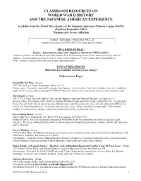 Resources Available from Twin Cities JACL