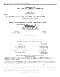 SEA CONTAINERS LTD. (Exact Name of Registrant As Specified in Its Charter)
