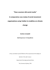 “How Cavemen Did Social Media” a Comparative Case Study of Social Movement Organisations Using Twitter to Mobilise on Climat