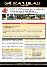 Randlabspring 2018 Newsletter Spring 2018 Newsletter