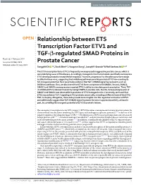 Relationship Between ETS Transcription Factor ETV1 and TGF