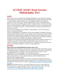 ACTION ALERT from Greater Philadelphia ZOA