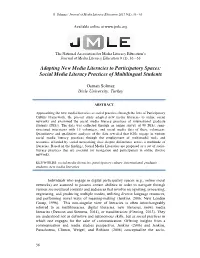 Adapting New Media Literacies to Participatory Spaces: Social Media Literacy Practices of Multilingual Students