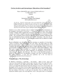 Education at the Boundary? Time and Space: the Chronotope