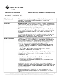 Nanotechnology and Molecular Engineering