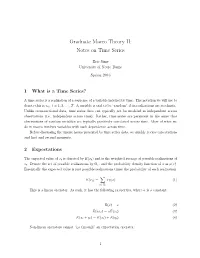 Notes on Time Series