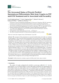 The Acrosomal Status of Density Purified Spermatozoa Differentiates