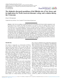 The Distinctive Theropod Assemblage of the Ellisdale Site of New Jersey and Its Implications for North American Dinosaur Ecology and Evolution During the Cretaceous