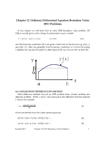 Chapter 12. Ordinary Differential Equation Boundary Value (BV) Problems