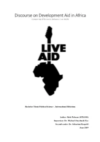 Discourse on Development Aid in Africa Comparing Differences Between Live Aid/8