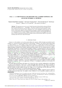 Feel++ : a Computational Framework for Galerkin Methods and Advanced Numerical Methods