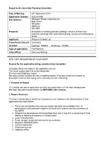 Report to the Area Hub Planning Committee Date of Meeting 05Th September 2013 Application Number S/2013/0406 Site Address Shrewt