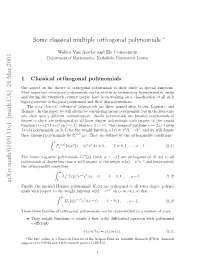 Some Classical Multiple Orthogonal Polynomials
