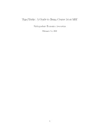 Tips/Tricks: a Guide to Being Course 14 at MIT