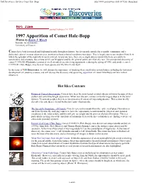 1997 Apparition of Comet Hale-Bopp Written by Karen J