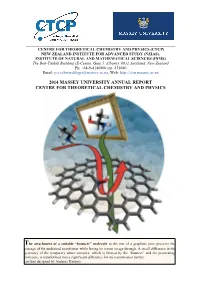 2014 Massey University Annual Report Centre for Theoretical Chemistry and Physics