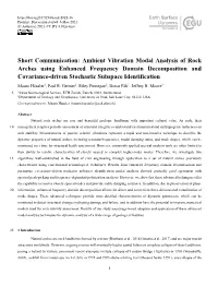 Ambient Vibration Modal Analysis of Rock