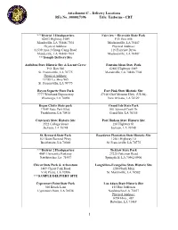 Attachment C – Delivery Locations Rfx No. 3000017396 Title: Uniforms - CRT