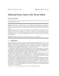 Balanced Binary Trees in the Tamari Lattice