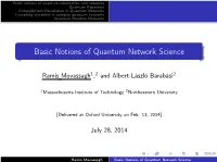 Basic Notions of Quantum Network Science
