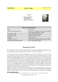 Bio-Bibliographical Sketch of Pierre Frank