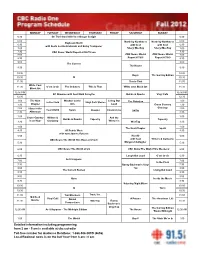 Detailed Information Including Programming from 2 Am