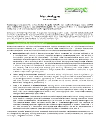 Meat Analogues Position Paper