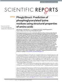 Prediction of Phosphoglycerylated Lysine Residues Using Structural