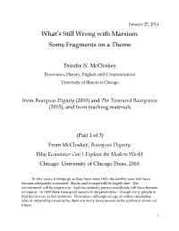 What's Still Wrong with Marxism: Some