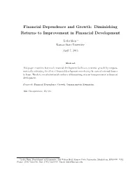 Diminishing Returns to Improvement in Financial Development