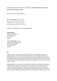 JSCA 7.2 Jag Är Ingrid Interview Open Access Version