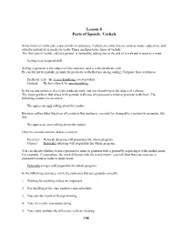 Lesson 8 Parts of Speech: Verbals