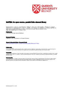 Mofem: an Open Source, Parallel Finite Element Library