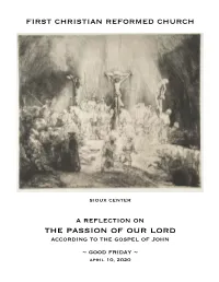 2020 Good Friday Order of Service