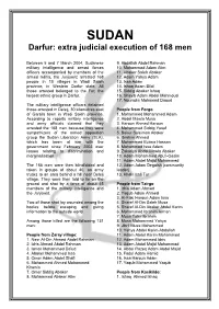 Darfur: Extra Judicial Execution of 168 Men
