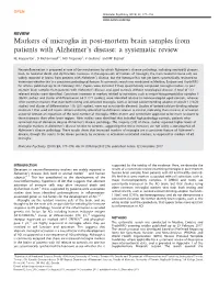 Markers of Microglia in Post-Mortem Brain Samples from Patients with Alzheimer’S Disease: a Systematic Review
