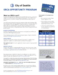 Orca Opportunity Program