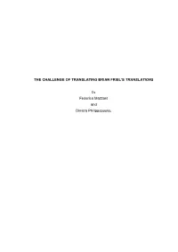 The Challenge of Translating Brian Friel's Translations