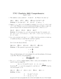 UNC Charlotte 2005 Comprehensive March 7, 2005