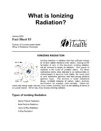 What Is Ionizing Radiation Fact Sheet