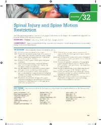 Spinal Injury and Spine Motion Restriction