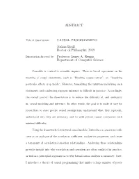 ABSTRACT CAUSAL PROGRAMMING Joshua Brulé