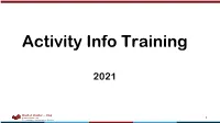 Activity Info Training