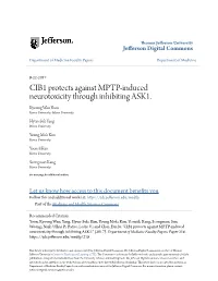 CIB1 Protects Against MPTP-Induced Neurotoxicity Through Inhibiting ASK1. Kyoung Wan Yoon Korea University; Hoseo University