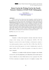 Deixis Used in the Writing Text by the Fourth Semester Students of STKIP PGRI Tulungagung