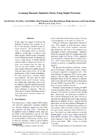 Learning Thematic Similarity Metric from Article Sections Using Triplet